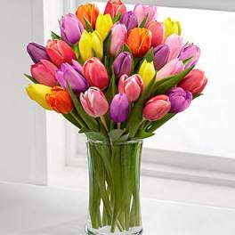 The Bright Spring Bouquet (fresh cut tulips)