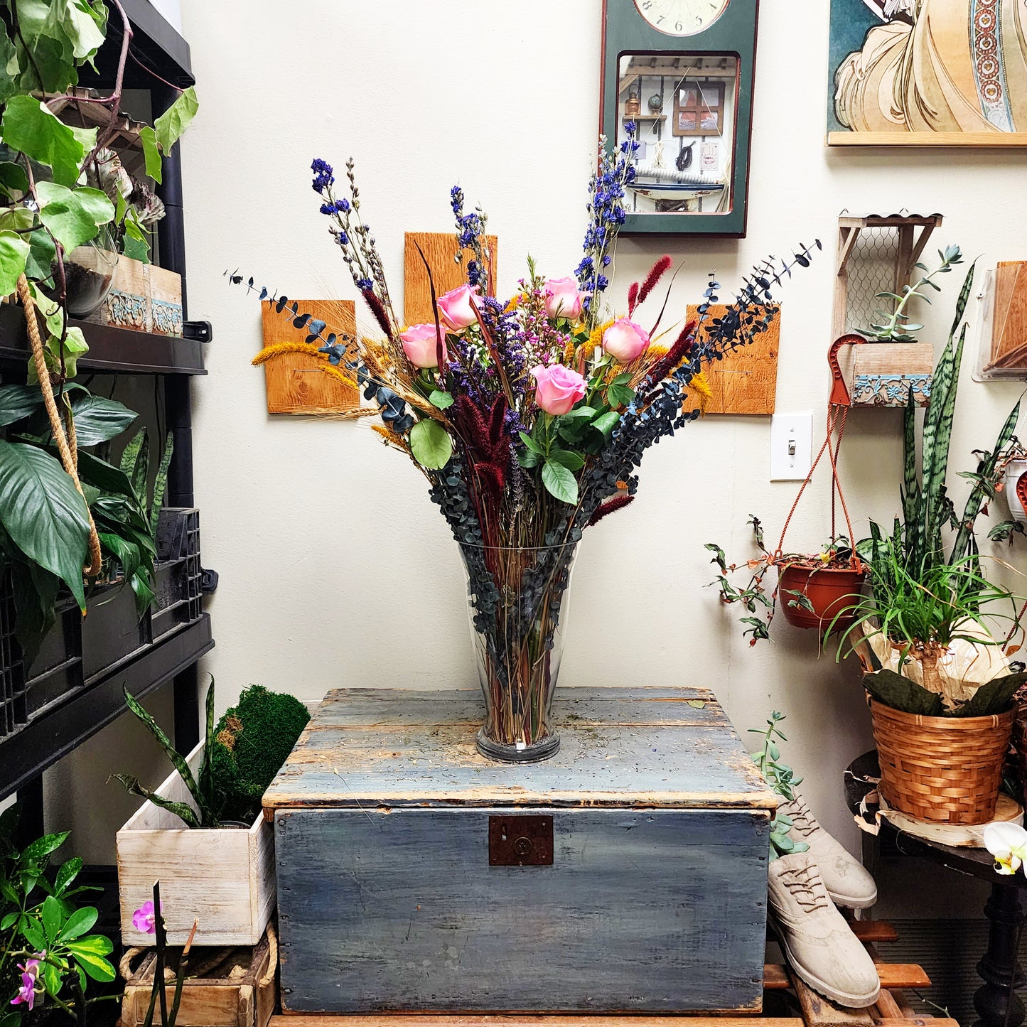 Florist Design HB-2 (Bouquet de fleurs fraîches et sèches de longue durée conçu sur mesure)