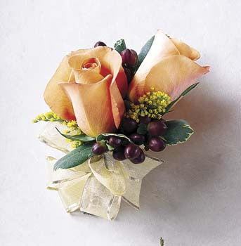 Corsage - Peach Silk Corsage