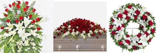 Sympathy Funeral Package 2 (1 Standing Spray 1 Casket Spray, 1 Round Wreath)